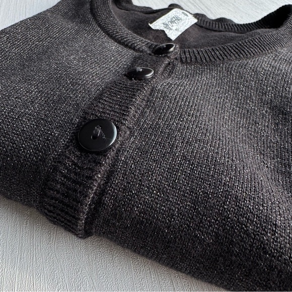 MOSSIMO SUPPLY CO. Cardigan Cropped Knit Sweater S Black Sparkly Button Front - Picture 15 of 15